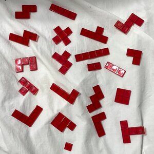 Lot of 21 Red Tiles Replacement Game Pieces Blokus or Craft Crafting Full Set